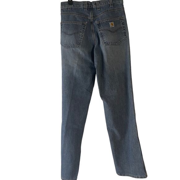 Carhartt Men's Size 32 X 36 Medium Wash Loose Fit Workwear Carpenter Jeans - Picture 5 of 10
